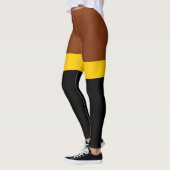 Bruin Geel Zwart Kleur Block Style Design Leggings (Links)