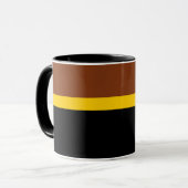 Bruin Geel Zwart Kleur Block Style Design Mok (Voorkant links)