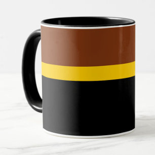 Bruin Geel Zwart Kleur Block Style Design Mok