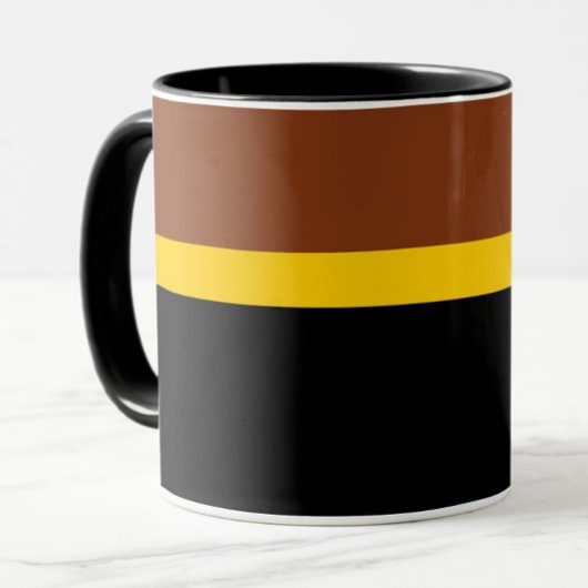 Bruin Geel Zwart Kleur Block Style Design Mok