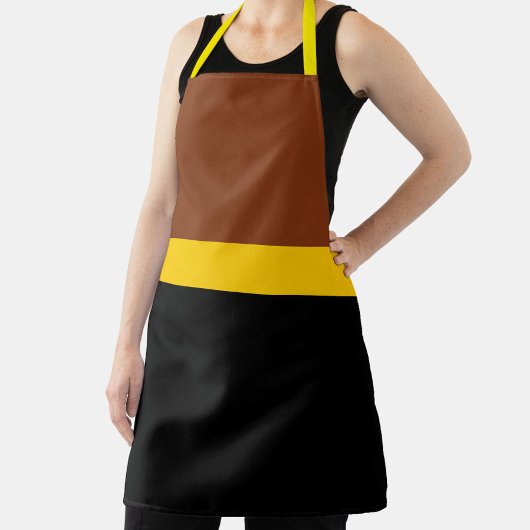 Bruin Geel Zwart Kleur Block Style Design Schort