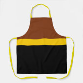 Bruin Geel Zwart Kleur Block Style Design Schort (Voorkant)