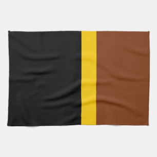 Bruin Geel Zwart Kleur Block Style Design Theedoek