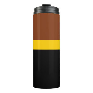 Bruin Geel Zwart Kleur Block Style Design Thermosbeker