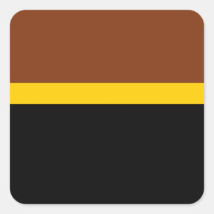 Bruin Geel Zwart Kleur Block Style Design Vierkante Sticker