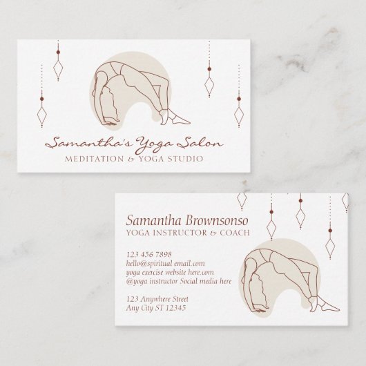 Bruin Geheime Geometrie Gioga Pilates Coach Visitekaartje (Voorkant / Achterkant)