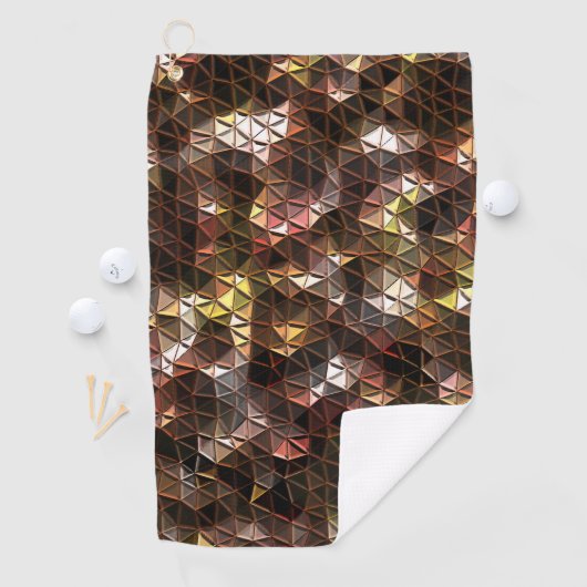 Bruin gekleurd driehoekig mozaïek met lichte opluc golfhanddoek (Insitu)
