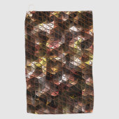 Bruin gekleurd driehoekig mozaïek met lichte opluc golfhanddoek (Voorkant)