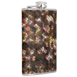 Bruin gekleurd driehoekig mozaïek met lichte opluc heupfles