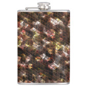 Bruin gekleurd driehoekig mozaïek met lichte opluc heupfles (Voorkant)