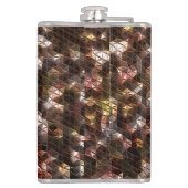 Bruin gekleurd driehoekig mozaïek met lichte opluc heupfles (Achterkant)