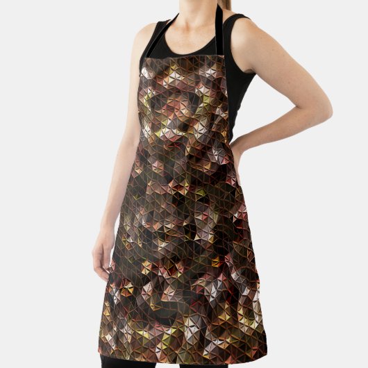 Bruin gekleurd driehoekig mozaïek met lichte opluc schort (Insitu)