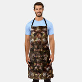 Bruin gekleurd driehoekig mozaïek met lichte opluc schort (Gedragen)