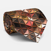 Bruin gekleurd driehoekig mozaïek met lichte opluc stropdas (Opgerold)