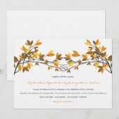 Bruin geknoopte Liefdesbomen Herfst Herfstbruiloft Kaart (Voorkant / Achterkant)