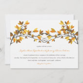 Bruin geknoopte Liefdesbomen Herfst Herfstbruiloft Kaart (Voorkant)