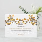 Bruin geknoopte Liefdesbomen Herfst Herfstbruiloft Kaart (Staand voorkant)