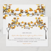 Bruin geknoopte Liefdesbomen Herfst Herfstbruiloft Kaart (Voorkant / Achterkant)