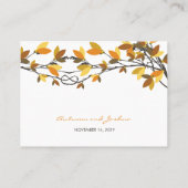 Bruin geknoopte Liefdesbomen Herfst Herfstbruiloft Plaatskaartje (Achterkant)