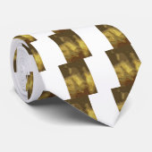 Bruin-gele Abstracte digitale geometrische kunst Stropdas (Opgerold)