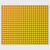 Bruin Gele Houndstooth Plaid Check Cadeaupapier (Vlak)