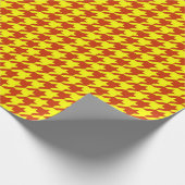 Bruin Gele Houndstooth Plaid Check Cadeaupapier (Hoek)