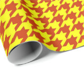 Bruin Gele Houndstooth Plaid Check Cadeaupapier (Rol Hoek)