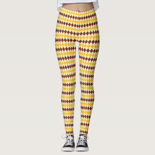 Bruin - Gele Schotse Tartan-Patroon Leggings