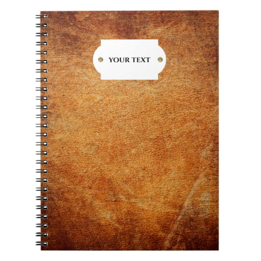Bruin  gelooid leder notitieboek (Voorkant)