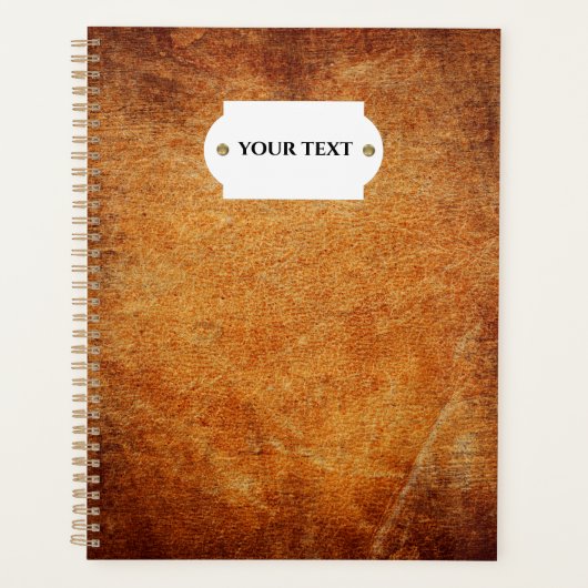 Bruin gelooid leder planner (Voorkant)