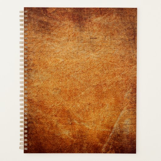 Bruin  gelooid leder planner (Voorkant)
