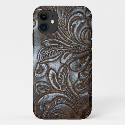 bruin gelookt leder Hoesje-matte iPhone Ca Case-Mate iPhone Case (Achterkant)