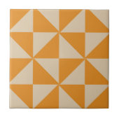 Bruin Geometrisch Driehoekpatroon Tegeltje (Voorkant)