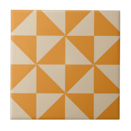 Bruin Geometrisch Driehoekpatroon Tegeltje