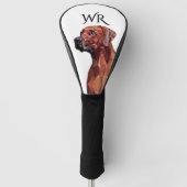 Bruin geometrisch hondenmonogram golfheadcover (Voorkant)