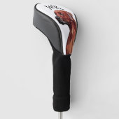 Bruin geometrisch hondenmonogram golfheadcover (Schuin)