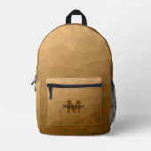 Bruin geometrisch mesh patroon Monogram Bedrukte Rugzak (Voorkant)