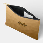Bruin geometrisch mesh patroon Monogram Etui (Open)