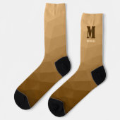 Bruin geometrisch mesh patroon Monogram Sokken (Links)