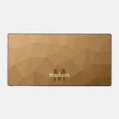 Bruin geometrisch meshpatroon monogram bureaumat (Voorkant)