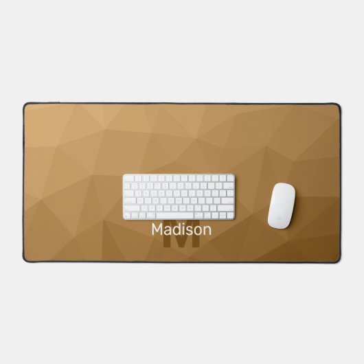 Bruin Geometrisch Netwerk Patroon monogram Bureaumat (Keyboard & Muis)