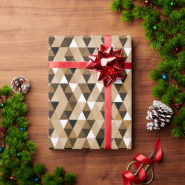 Bruin geometrisch patroon inpakpapier