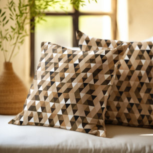 Bruin geometrisch patroon kussen