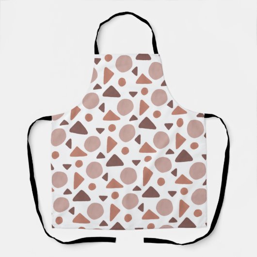 Bruin geometrisch patroon schort (Voorkant)
