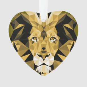 Bruin Geometrische leeuwenkop Ornament