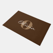 Bruin gepersonaliseerde naam Monogram Doormat Deurmat (Schuin)