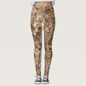 Bruin Gepixelde Camouflagepatroon Leggings (Voorkant)