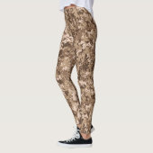Bruin Gepixelde Camouflagepatroon Leggings (Links)