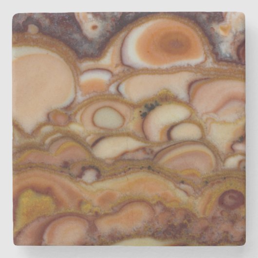 Bruin gepotte Onyx Stenen Onderzetter (Voorkant)