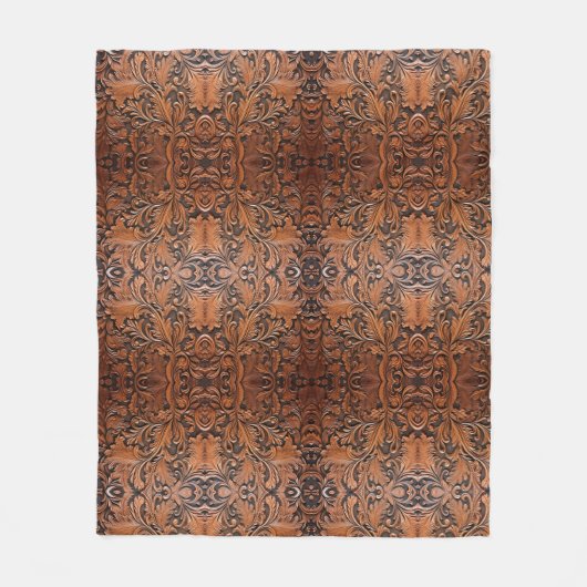  bruin Gereed faux leer Fleece Deken (Voorkant)